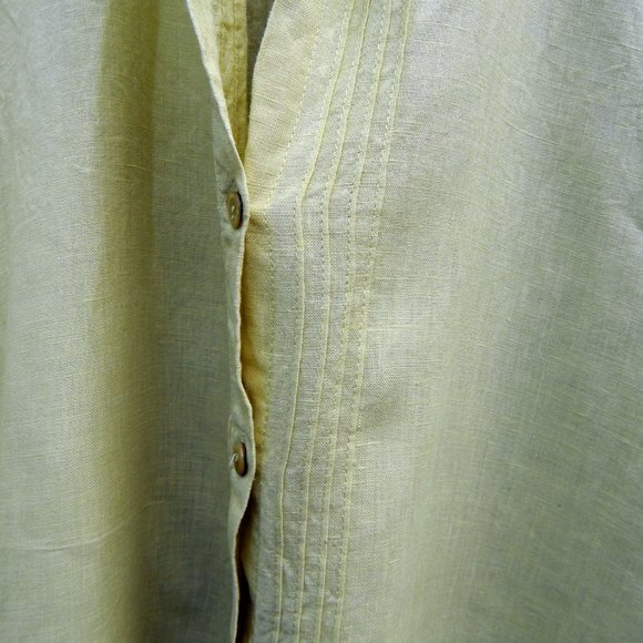 Eileen fisher 100% linen yellow button front tunic - Size Small - Picture 3 of 5